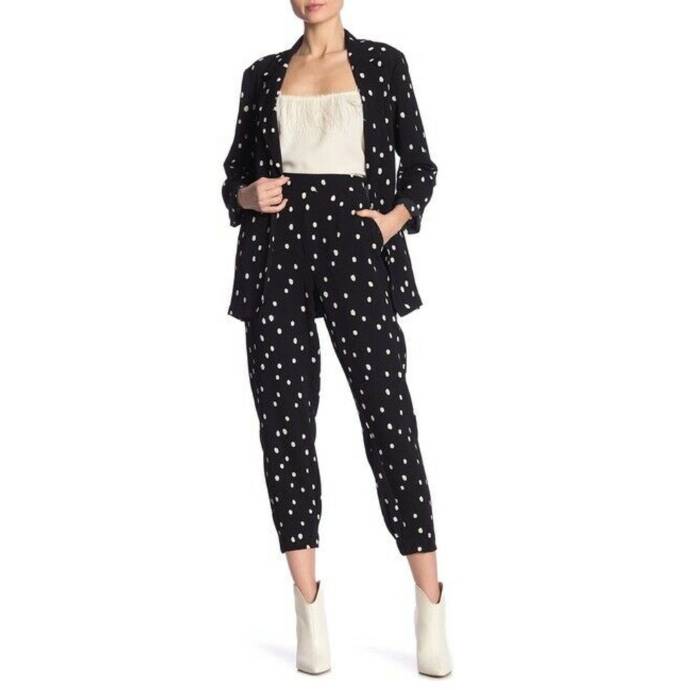 14th & Union Jogger Pants Black Inked Dots Sz M